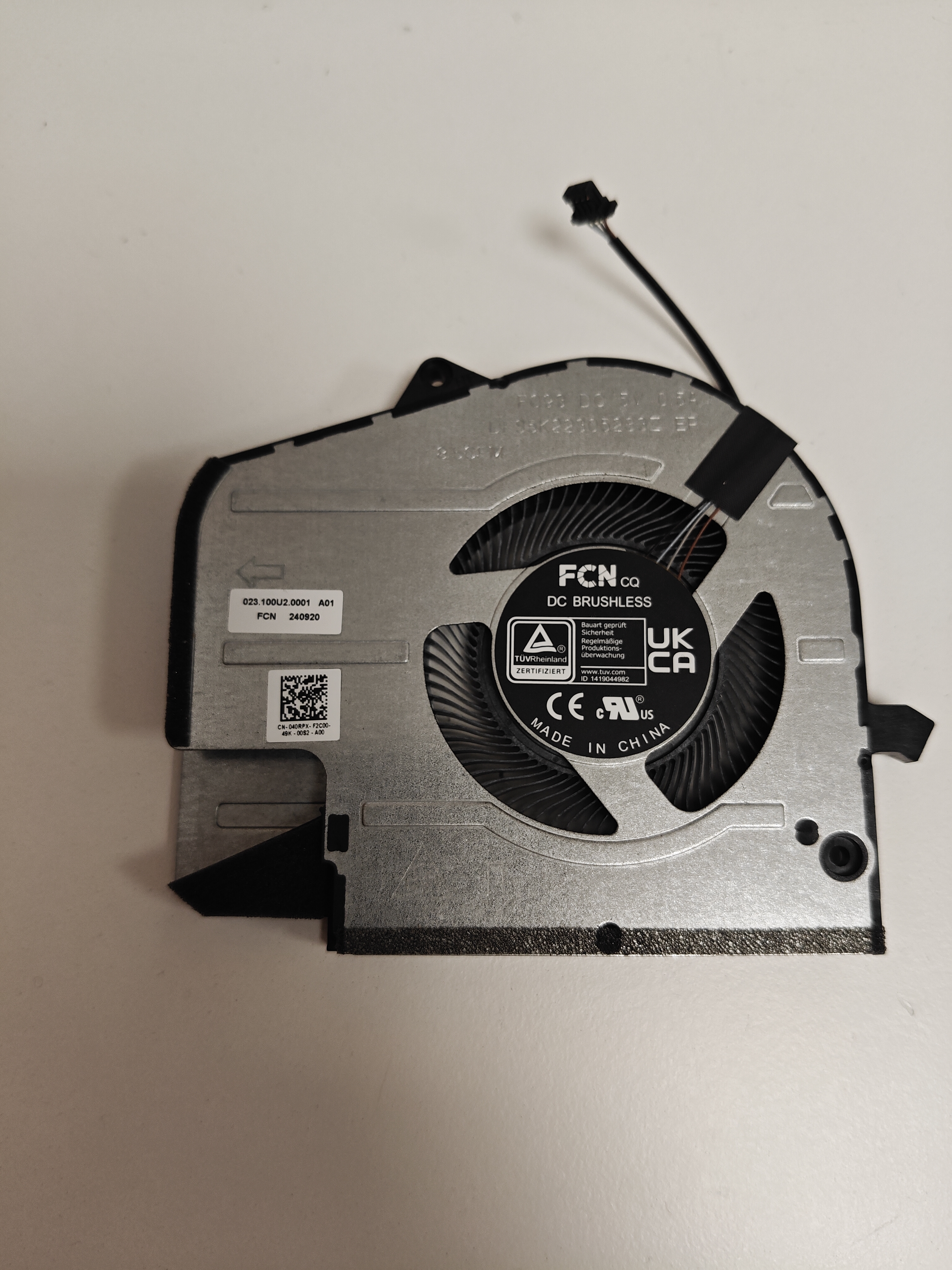 Cooler placa video Laptop, Dell, Inspiron 16 Plus 7630, P125F, P125F004, 40RPX, 040RPX, DFS5K22305283Z-FQ93, 023.100U2.0001, B9008ASHSF2200TN, 023.I00U2.0011, pentru RTX3050/4050, 5V, 0.5A, GPU
