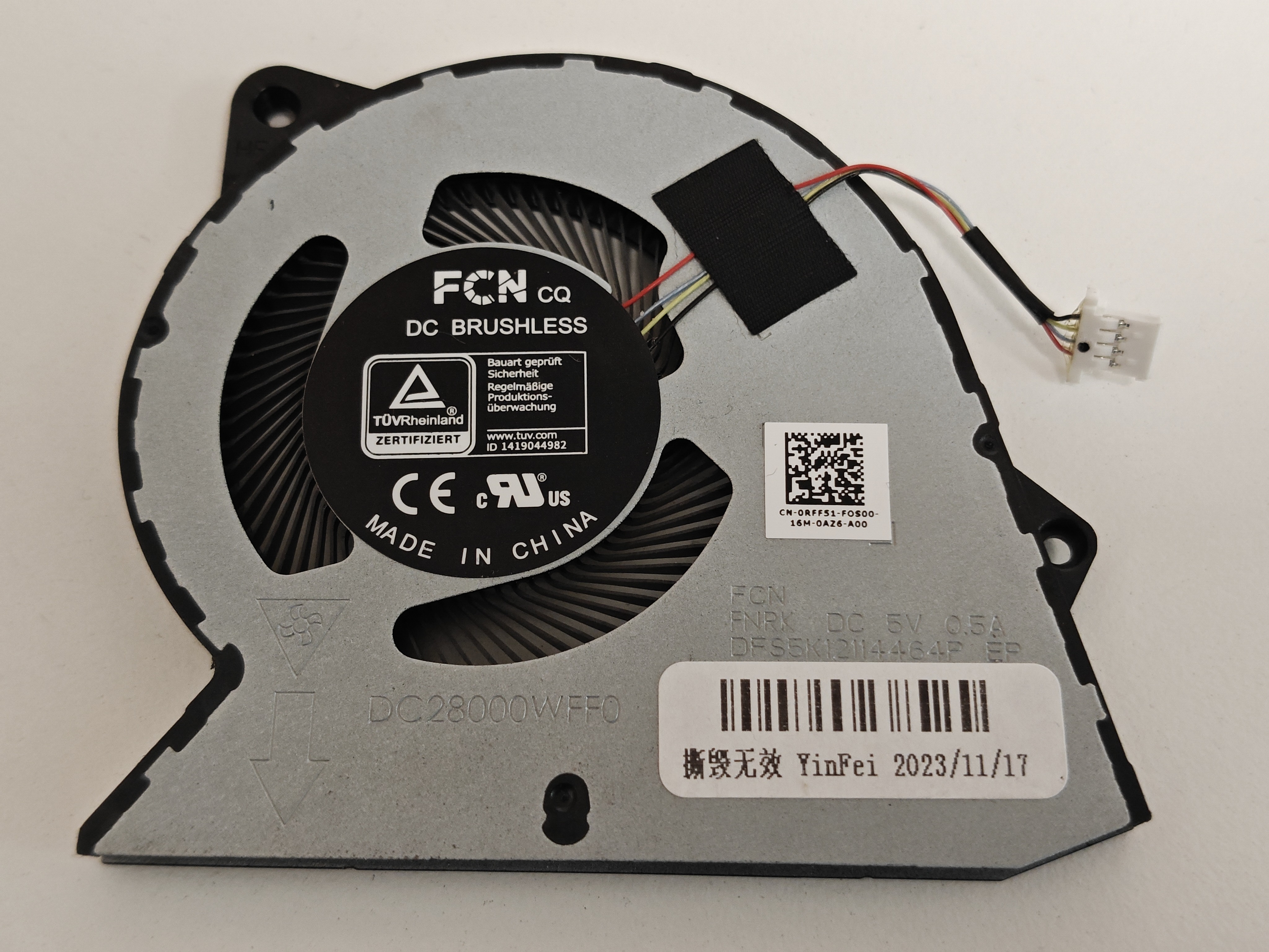 Cooler Laptop, Dell, Inspiron 16 5640, P131F, P131F002, DFS5K12114464P-FNRK, DC28000WFF0, UMA, 5V, 0.5A