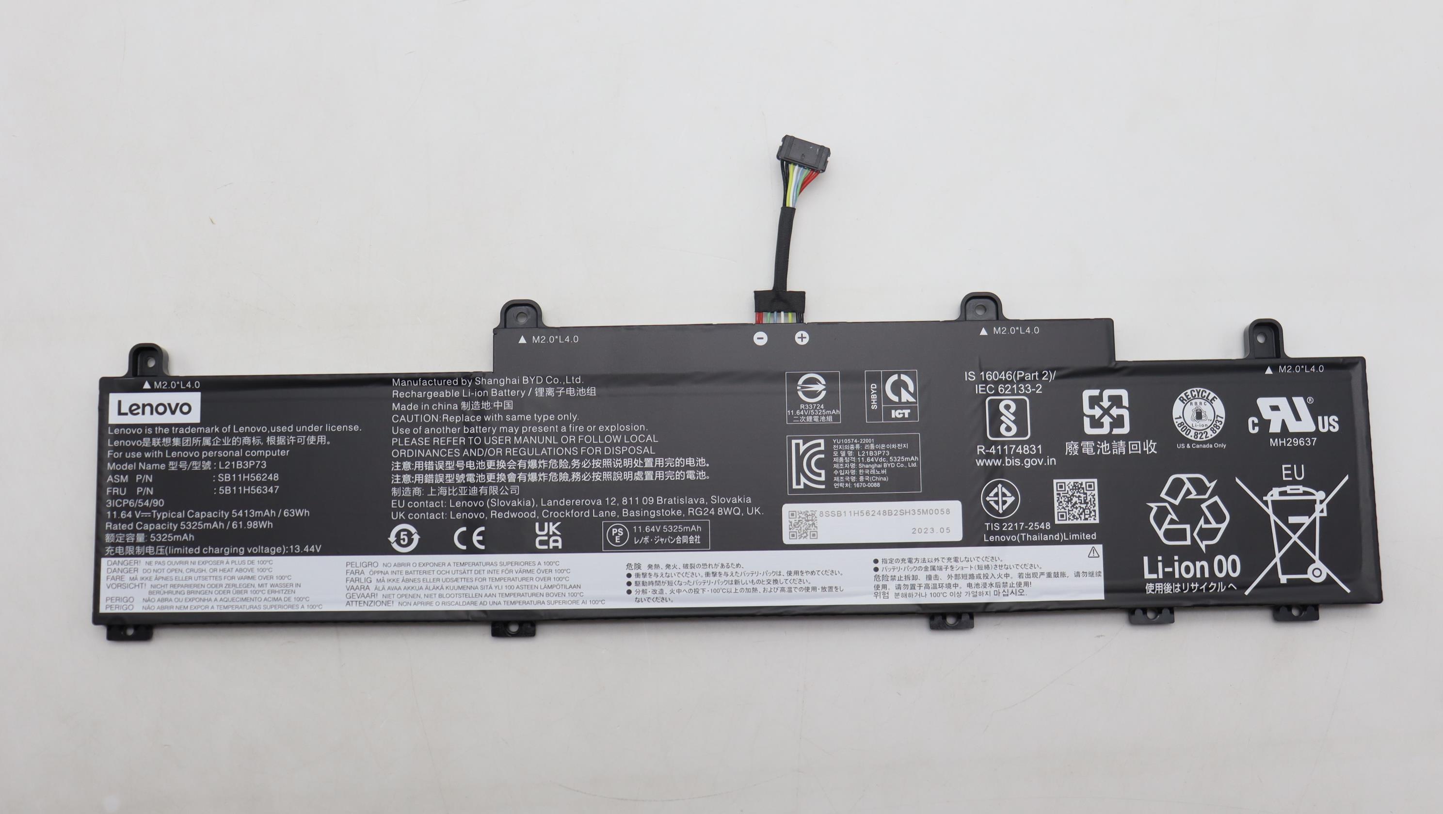 Baterie Laptop, Lenovo, ThinkPad SB10W52008, SB11H56246, SB11M89810, SB11M89813, SB10W52009, SB11H56247, SB11M89811, SB11M89814, SB10W52010, SB11H56248, SB11M89812, SB11M89815, 3ICP6/54/90, L21B3P73, 11.64V, 5325mAh, 63Wh