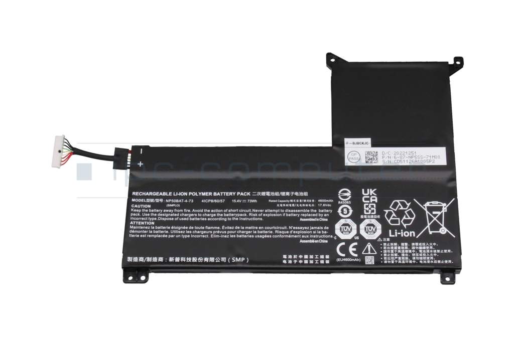 Baterie Laptop, HASEE TX8R7, TX8R9, TX9R7, TX9R9, NP50BAT-4-73, 15.4V, 4600mAh, 73Wh