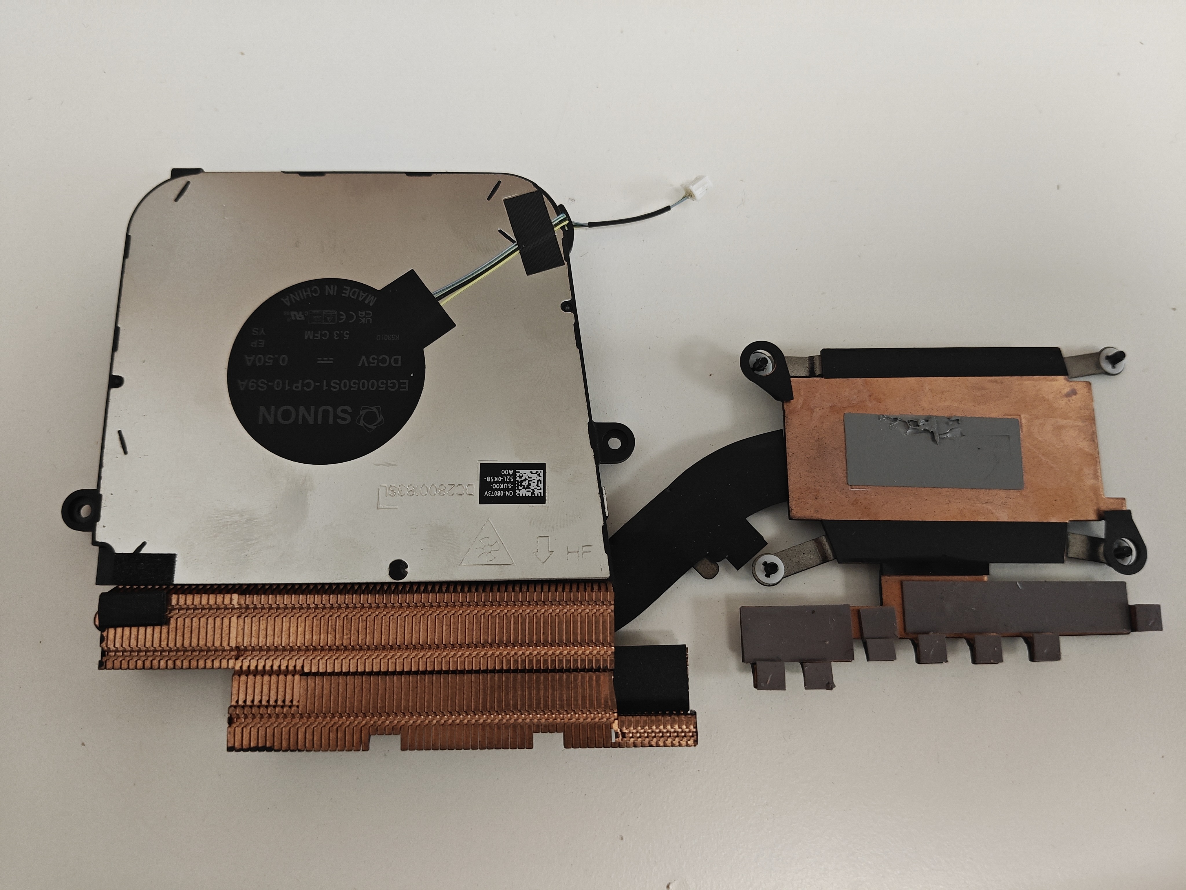 Cooler Laptop, Dell, Precision 3480, P165G, P165G002, FGR9R, 0FGR9R, 8073V, 08073V, EG50050S1-CP10-S9A, DC2800183SL, AT90Z0020C0, UMA, 5V, 0.50A