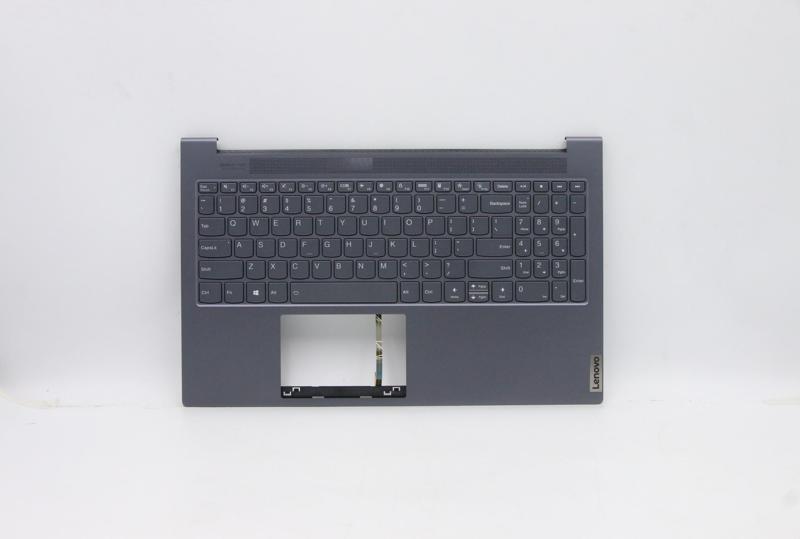 Carcasa superioara cu tastatura palmrest Laptop, Lenovo, IdeaPad Yoga Slim 7-15ITL05 Type 82AC, 5CB1B10126, 4BLS2TALVA0 3A, FALS2020010, iluminata, gri inchis, layout US
