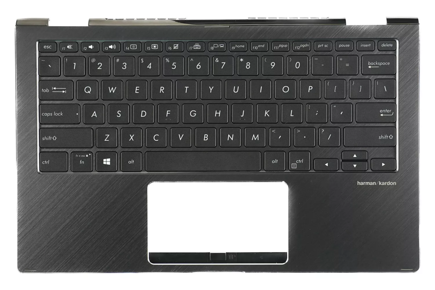 Carcasa superioara cu tastatura palmrest Laptop 2-in-1, Asus, Flip 13 Q326F, Q326FA, 90NB0JC1-R31US0, 13N1-68A0711, UX362FA-2G, iluminata, neagra, layout US
