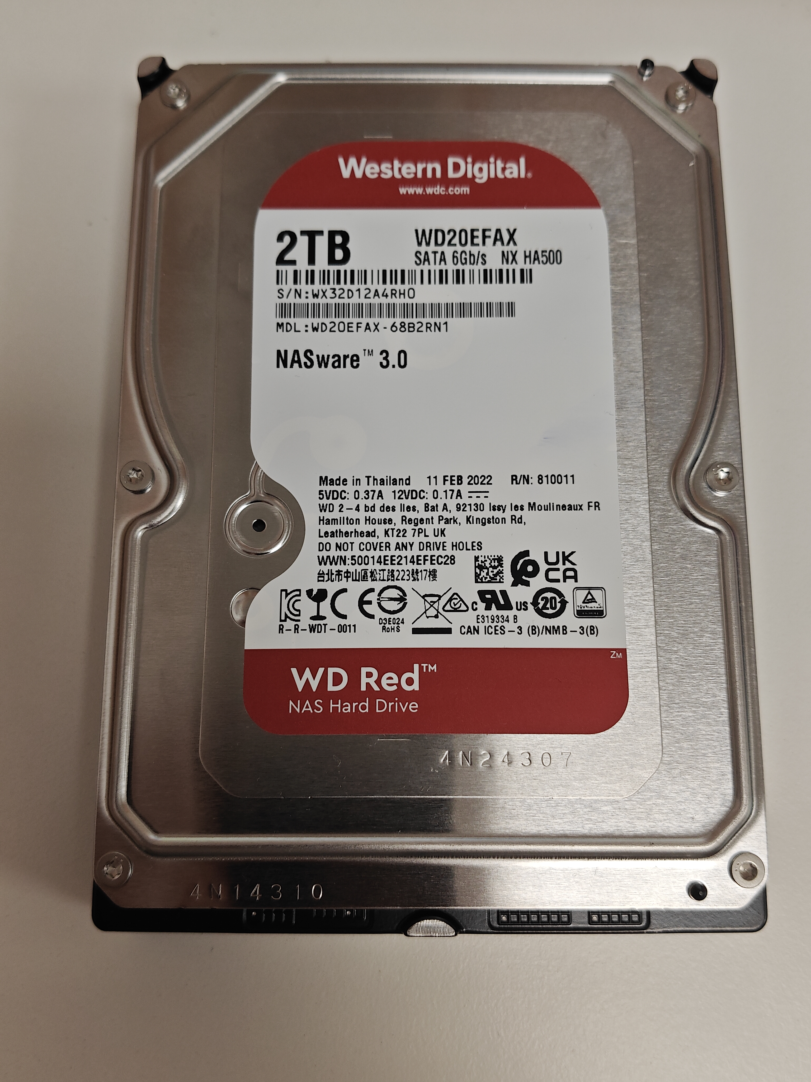 Hard Disk Western Digital WD Red 2TB 5400rpm 256MB SATA3, WD20EFAX, 3.5 inch, HDD pentru Desktop/PC/NAS, bulk