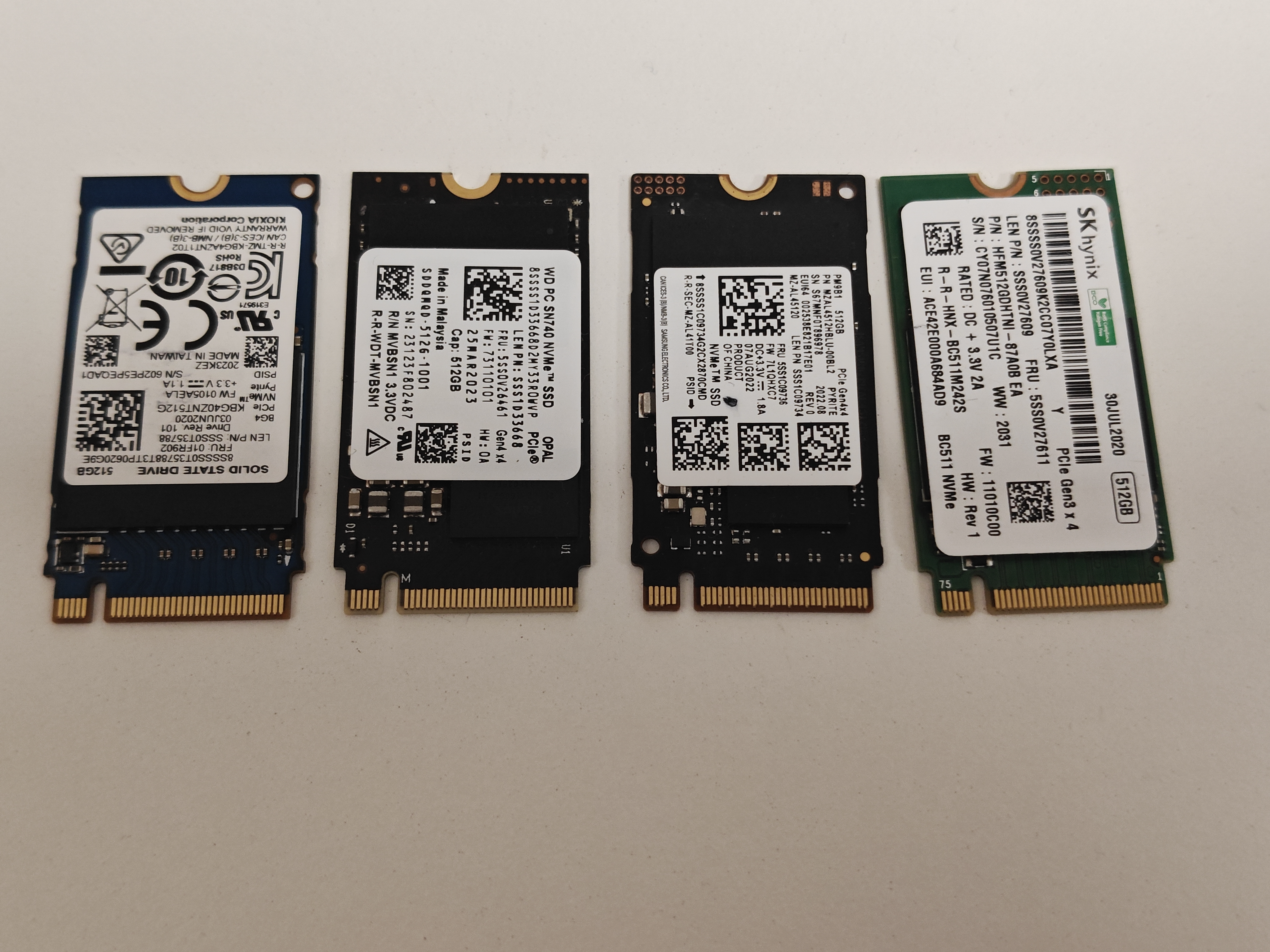 SSD Laptop 512GB, NVME M.2 Format 2242, PCI 3x4, diversi producatori, SH