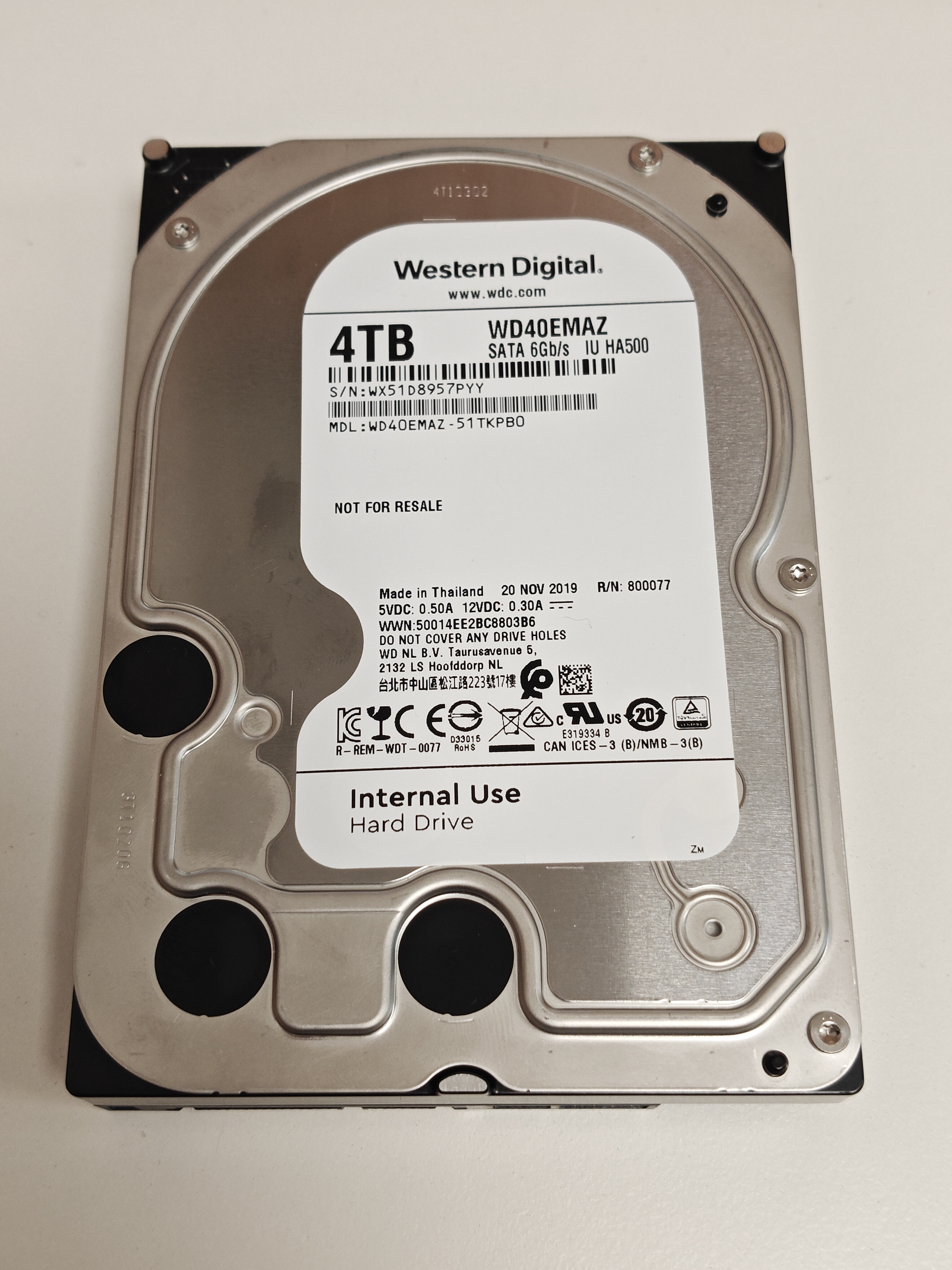 Hard Disk Western Digital WD 4TB 5400rpm 256MB SATA3, WD40EMAZ, IU HA500, 3.5 inch, HDD pentru Desktop/PC/NAS, bulk