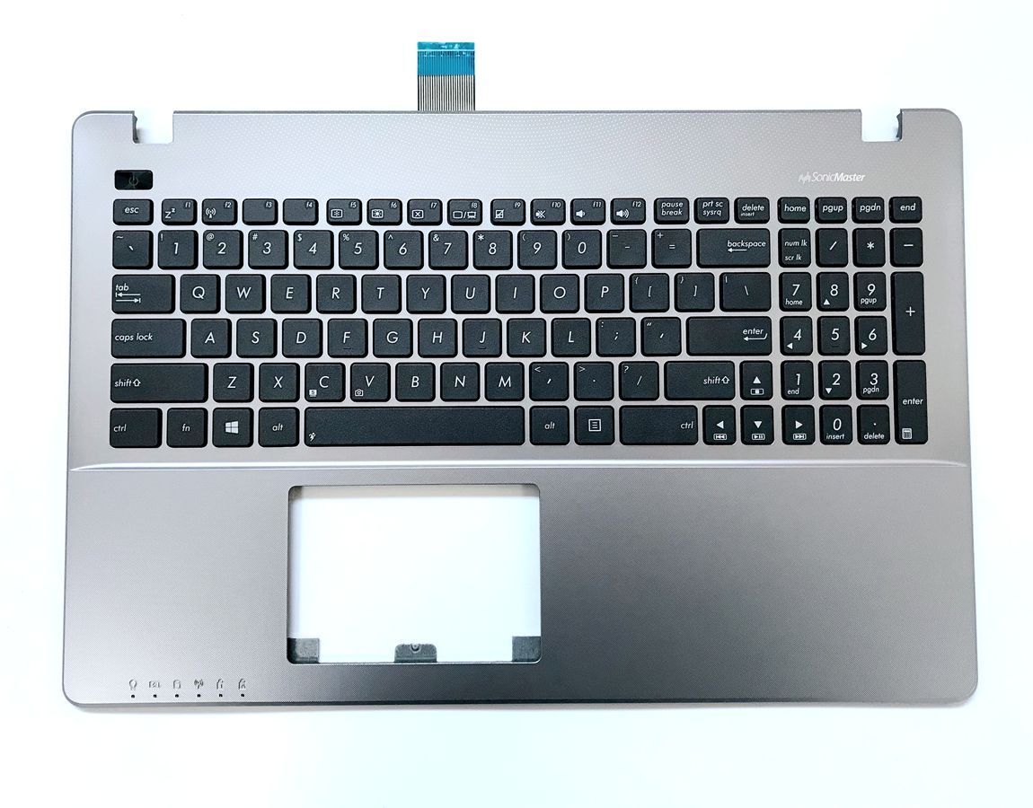Carcasa superioara cu tastatura palmrest Laptop, Asus, F550WA, F550VC, F550VB, F550LNV, F550LN, F550LDV, F550LD, F550LC, F550LB, F550LAV, F550LA, F550JK, F550JD, F550EA, F550CC, F550CA, F550JX, F550L, 90NB00T1-R31US0, gri, layout US
