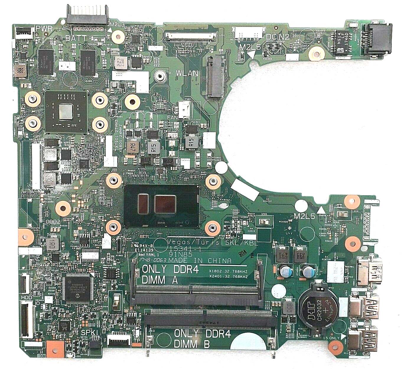 Placa de baza compatibila Laptop, Dell, Vostro Inspiron 15 3476, 3568, 3576, 3578, , I7-7500u SR2ZV, Ati Radeon R5 230 216-0856050, CN-01WRXJ