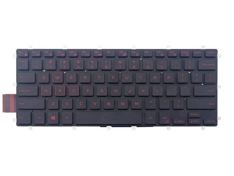 Tastatura Laptop, Dell, Inspiron 13-5000, iluminata, rosie, us