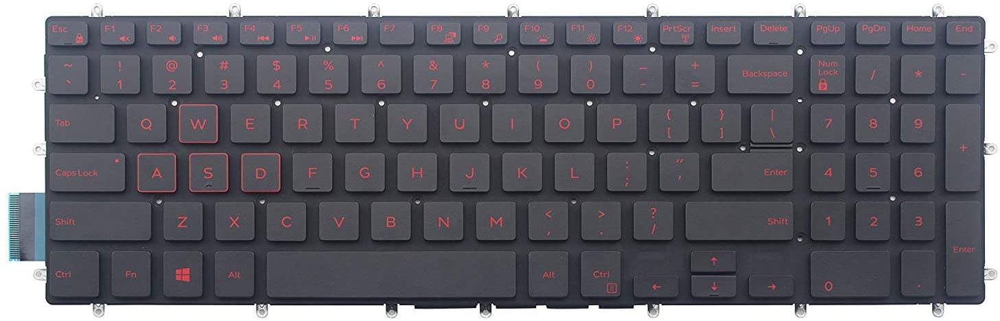 Tastatura Laptop Gaming, Dell, G7 17 7790, P82F, P82F003, iluminata, rosie, layout US