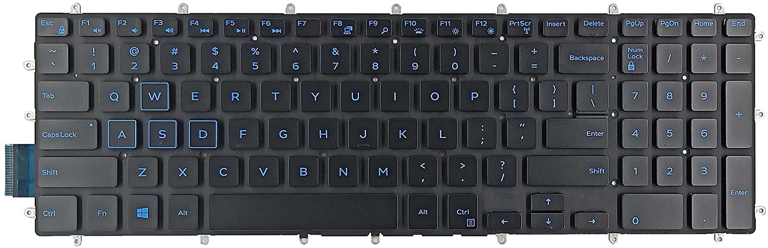 Tastatura Laptop Gaming, Dell, G7 17 7790, P82F, P82F003, iluminata, albastra, layout US