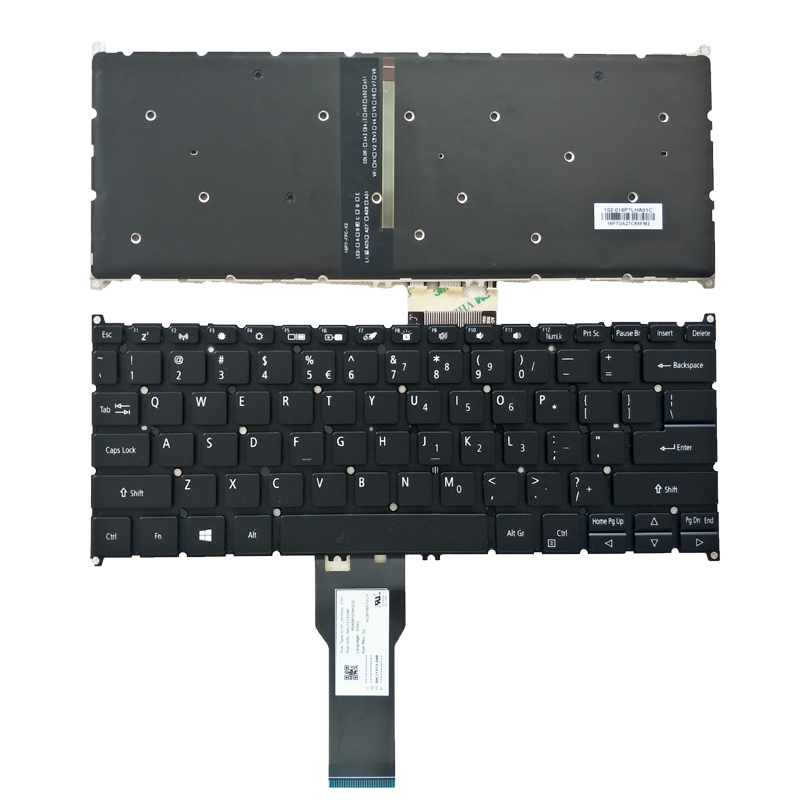Tastatura Laptop, Acer, Spin 5 SP513-54N, N19W3, neagra, iluminata, layout US
