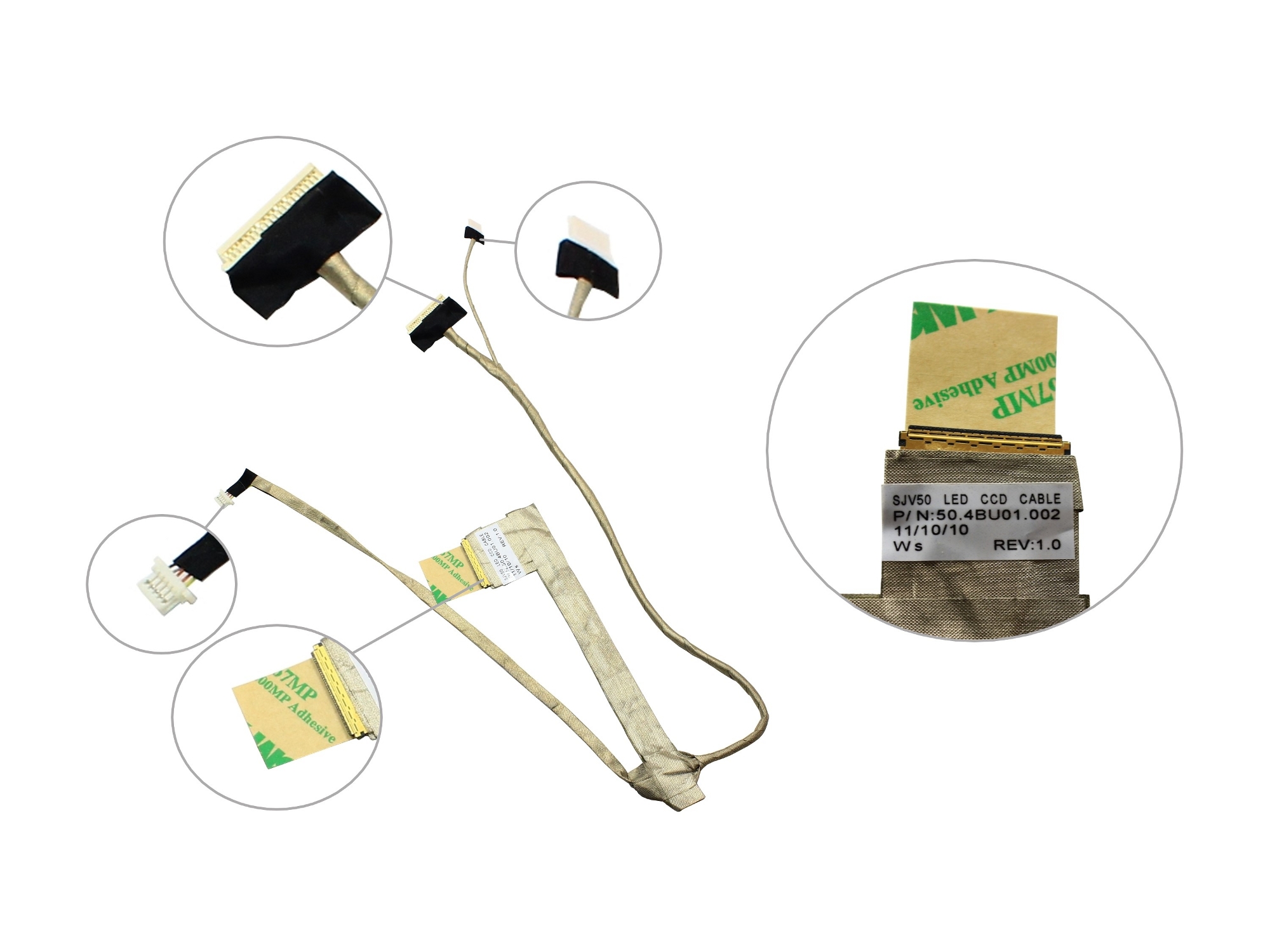 Cablu video LVDS Laptop, Packard Bell, EasyNote TJ61, TJ65, TJ66, TJ67, TJ68, TJ71, TJ72, TJ73, TJ74, 50.4BU01.001