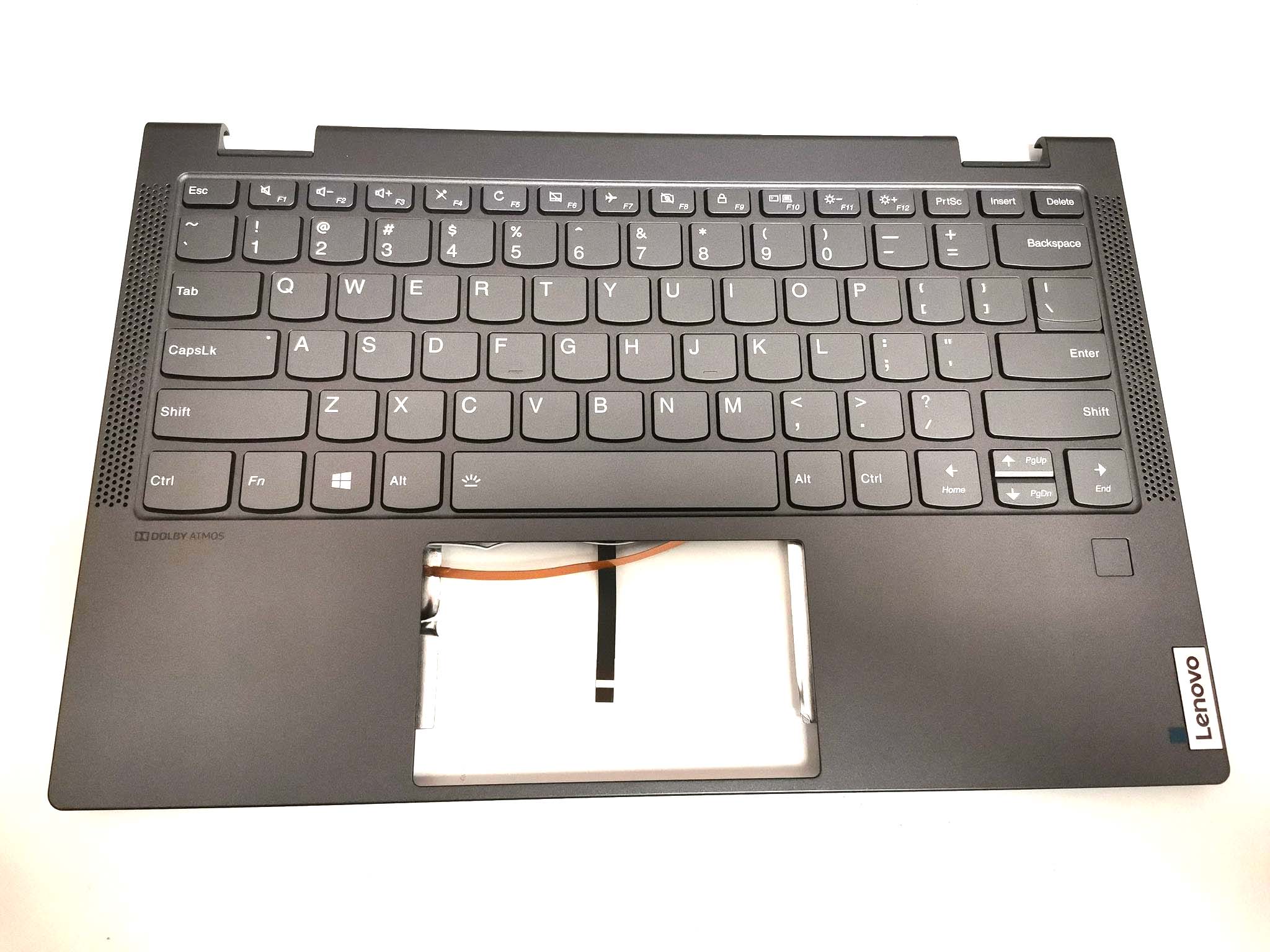 Carcasa superioara cu tastatura palmrest Laptop 2in1, Lenovo, Yoga C640-13IML LTE Type 81XL, 5CB0W43757, 45LF3TALV10, FALF3002010, iluminata, layout US