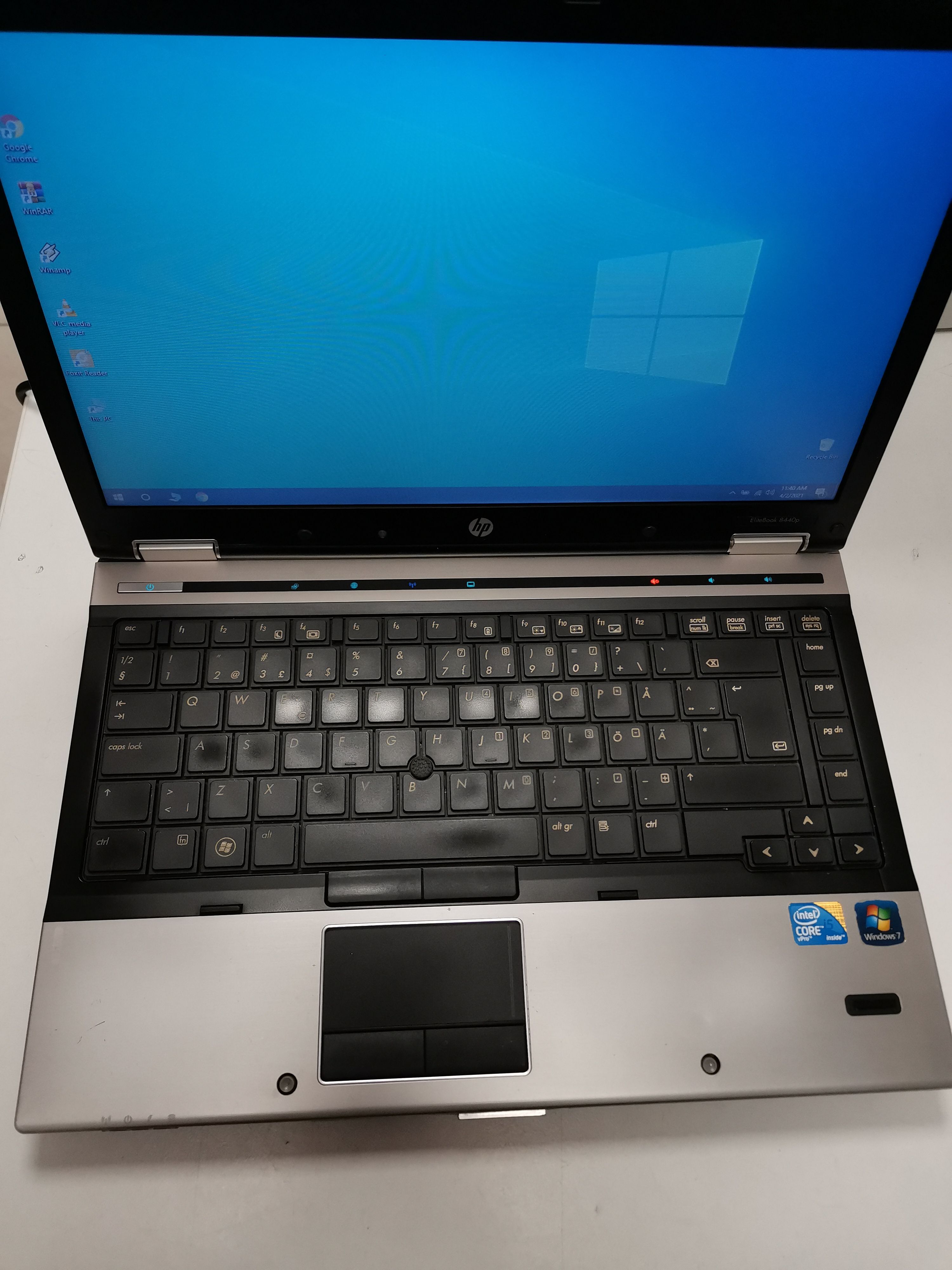 Laptop HP EliteBook 8440p SSD 128gb, 8GB RAM, Intel I5, Windows 10 PRO, second hand