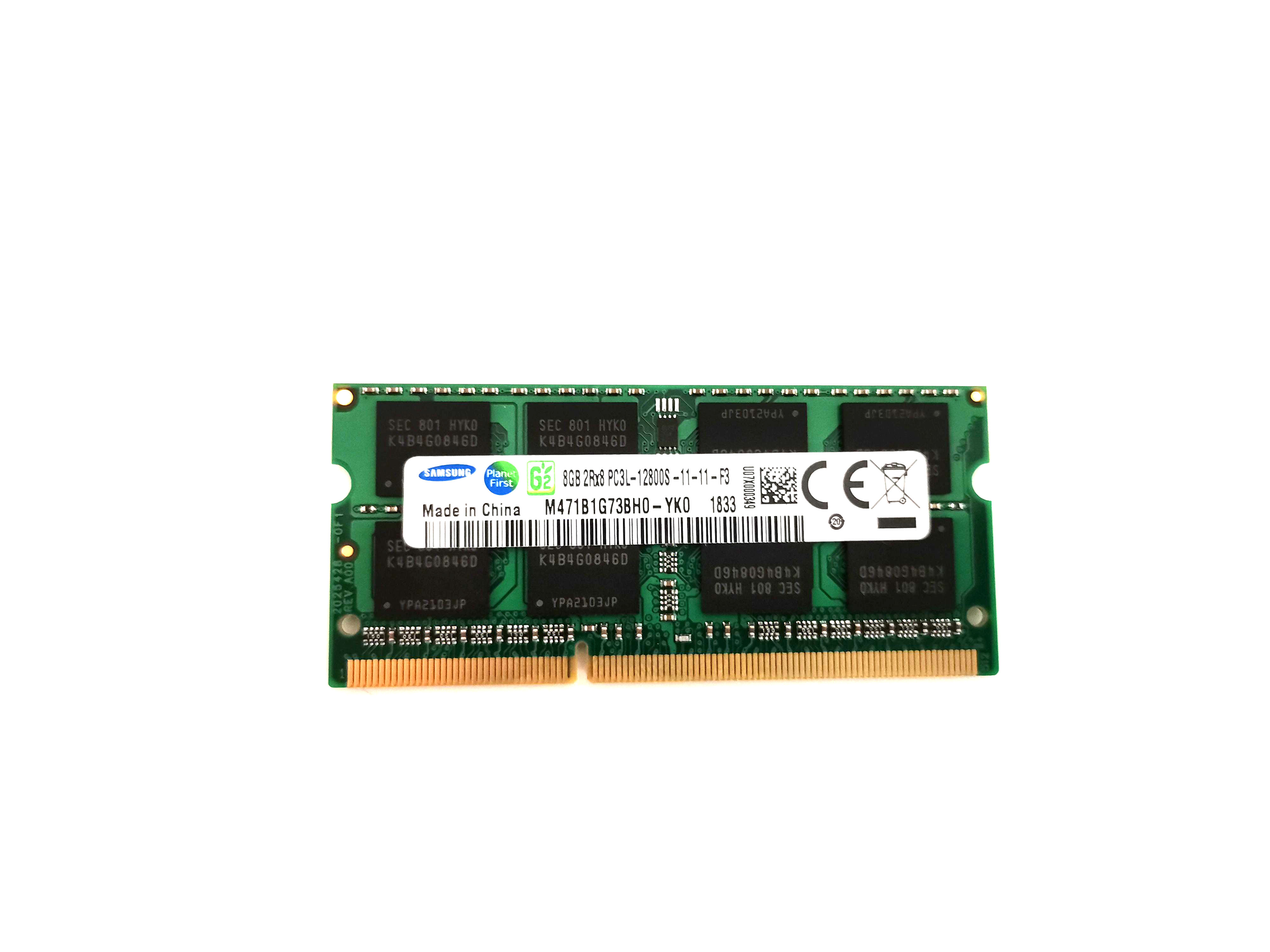 Memorie RAM laptop, Samsung, M471B1G73BH0-YK0, 8GB, DDR3L, PC3L-12800s, 1600Mhz, 1.35V