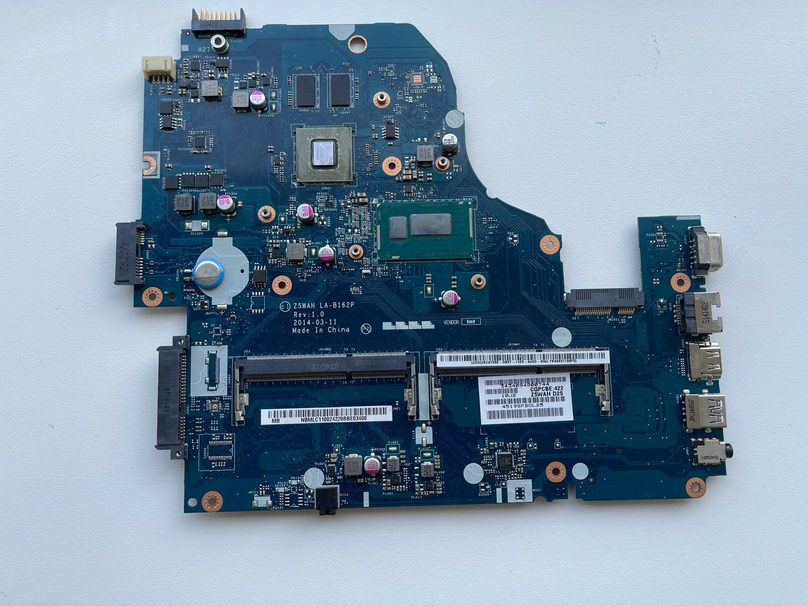 Placa de baza Laptop, Acer, Aspire E5-571G, V3-532,  Z5WAH LA-B162P,  i3-4030U, sh