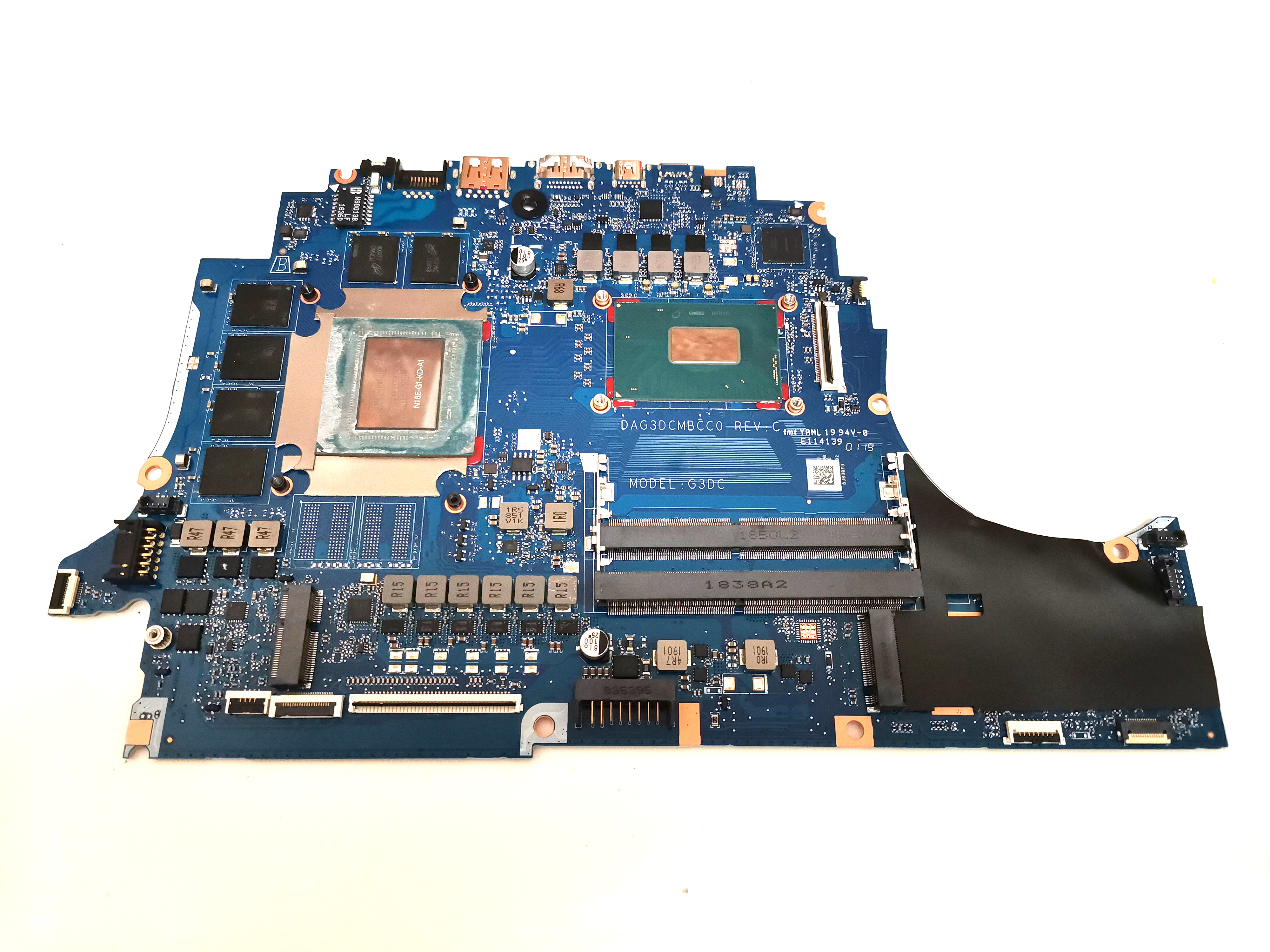 Placa de baza laptop, HP, 15-DC, 15T-DC, DAG3DCMBCC0 REV: C, Model G3DC, i7 8750H, SR3YY, GEFORCE RTX2060, N18E-G1-KG-A1, refurbished