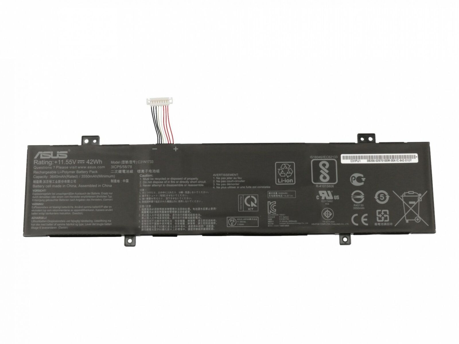 Baterie Laptop, Asus, VivoBook Flip TP412, TP412FA, TP412UA, 0B200-02970000, 0B20002970000, 3ICP5/58/78, C31N1733, 11.55V, 3640mAh, 42Wh