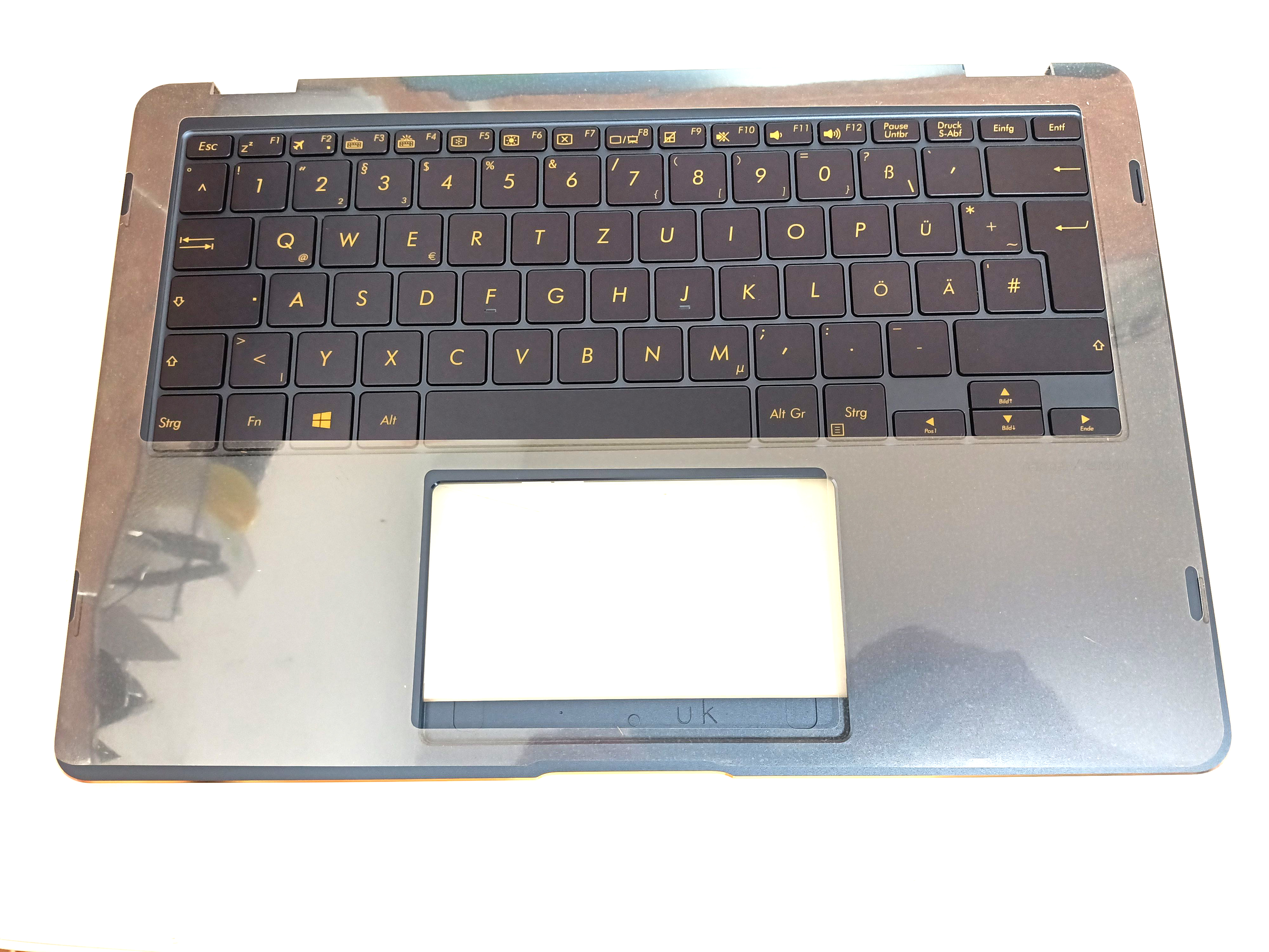 Carcasa superioara cu tastatura palmrest Laptop, Asus, ZenBook Flip S UX370, UX370U, UX370UA, UX370UAR, UX370UAF, Q325UA, 90NB0EN1-R30100, cu iluminare, layout DE