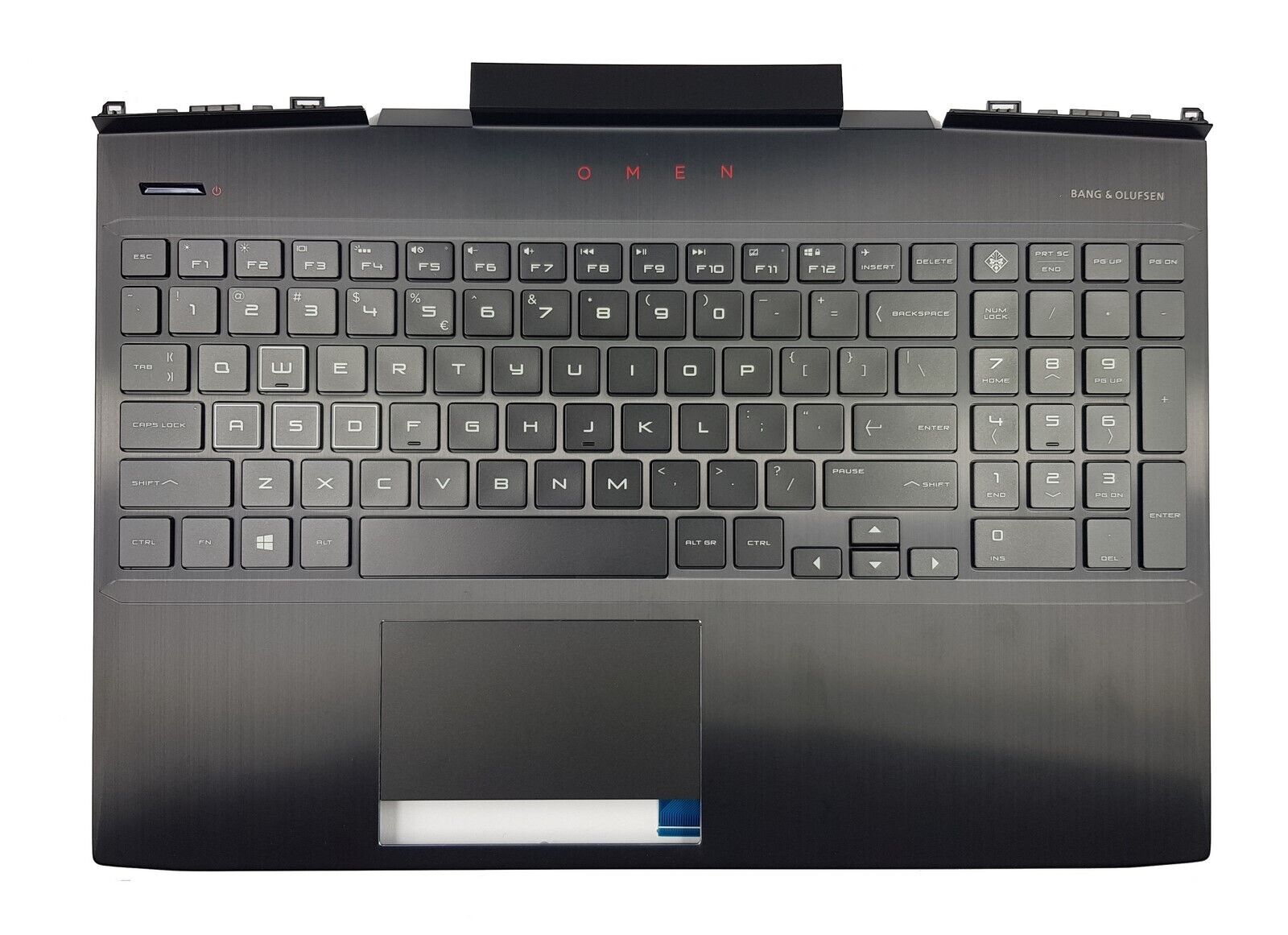 Carcasa superioara cu tastatura palmrest Laptop, HP, Omen 15-DC, 15T-DC, TPN-Q211, L24369-B31, L24369-001, cu iluminare RGB
