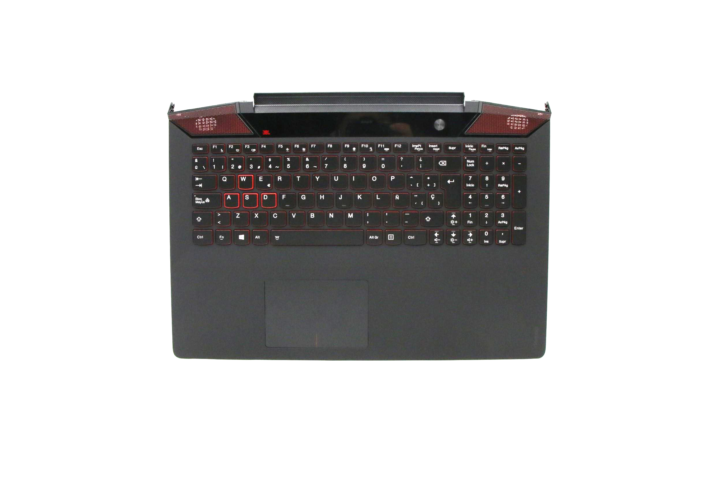 Carcasa superioara cu tastatura Laptop, Lenovo, Y700-15ISK Type 80NV, Y700-15ACZ Type 80NY, AP0ZF000300, 5CB0K25547, cu iluminare, layout SP