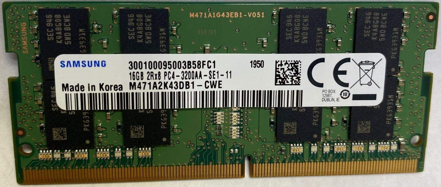 Memorie Laptop Sodimm, Samsung, 16GB DDR4, 2Rx8, PC4-3200AA, non-ECC, Unbuffered, CL22, M474A2K43DB1-CWE