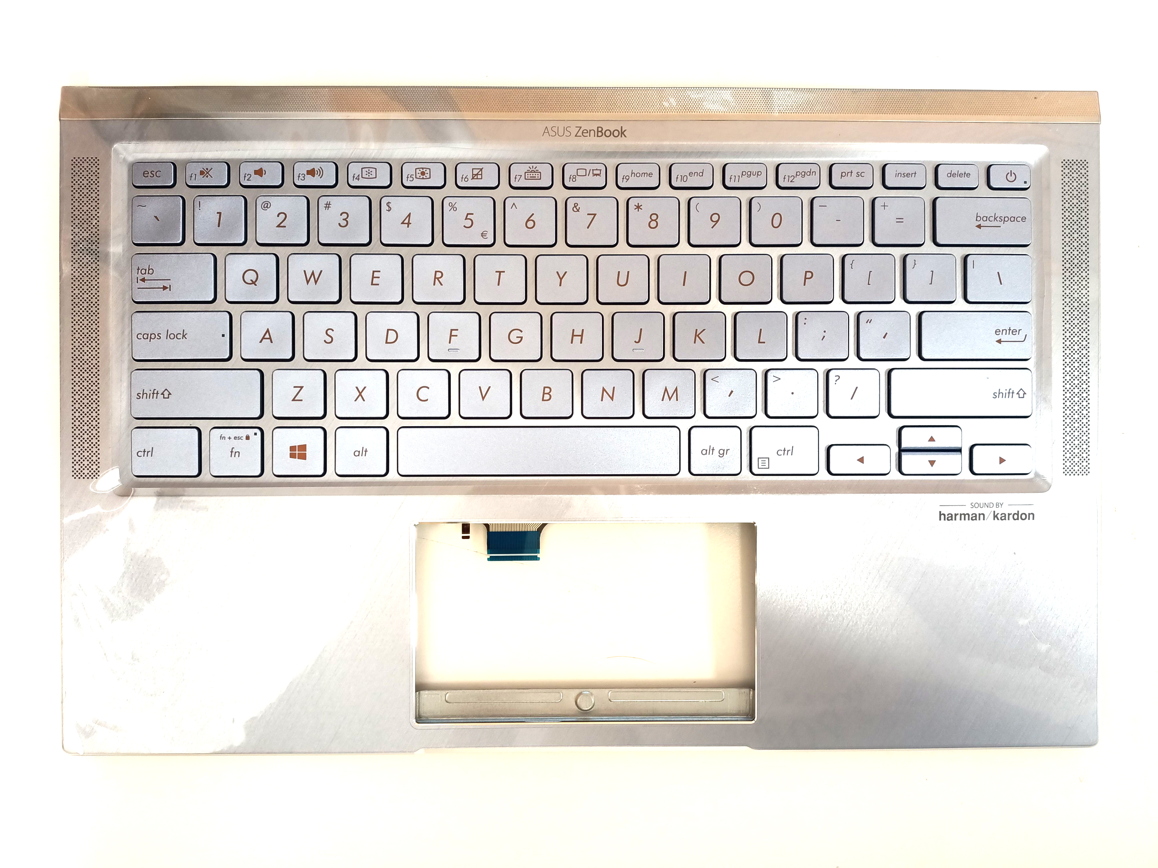 Carcasa superioara cu tastatura palmrest Laptop, Asus, ZenBook 14 UM431, UM431D, UM431DA, RM431D, UX431F, HQ20720607000, HQ20720581000, 9Z.NFKLN.401, cu iluminare, layout US