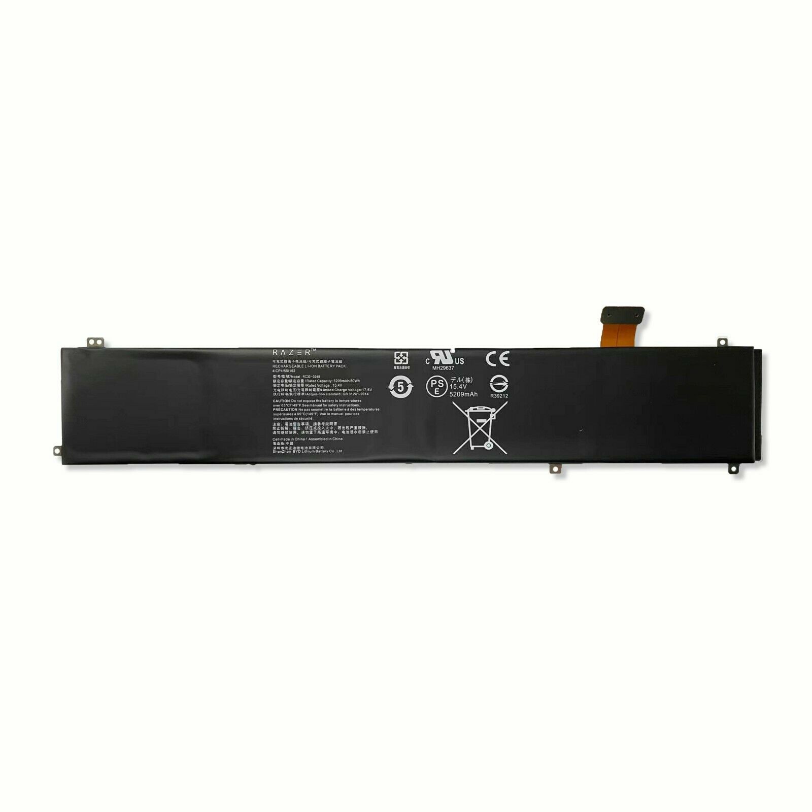 Baterie Laptop, Razer Blade 15, Razer Blade LINGREN 15, RZ09-02386E91, RZ09-02386E91-R3U1, RZ09-02385W71-R3W1, RZ09-02385E92-R3U1, RC30-0248, 4ICP4/55/162, RZ09-02386, 15.4V, 5209mAh, 80Wh