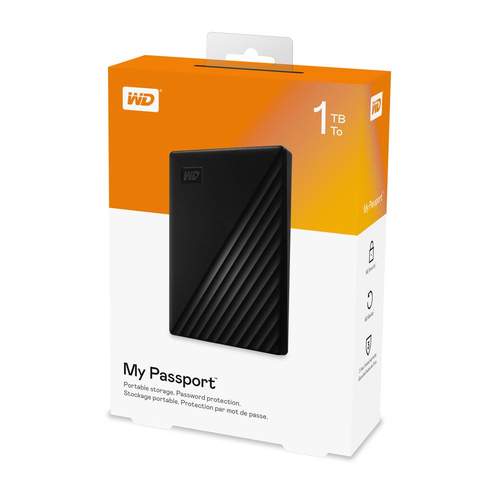 Hard Disk extern WD My Passport WDBYVG0010BBK-WESN, 1TB, USB 3.2, negru