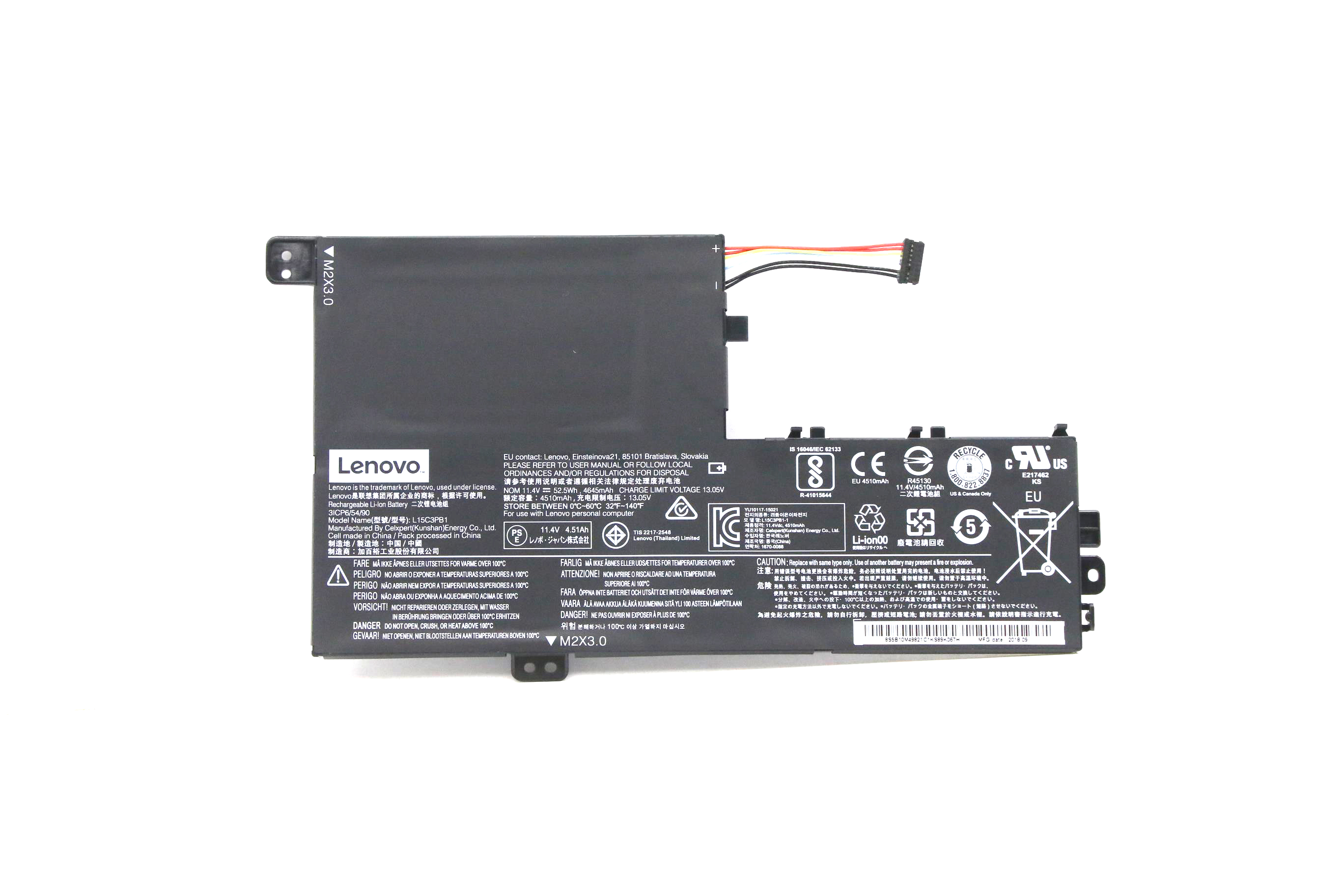 Baterie Laptop, Lenovo, Flex 5-1570 Type 80X8, 81CA, 5B10M49824, L15L3PB1, 13.05V, 4510mAh, 52.5Wh, 3 celule