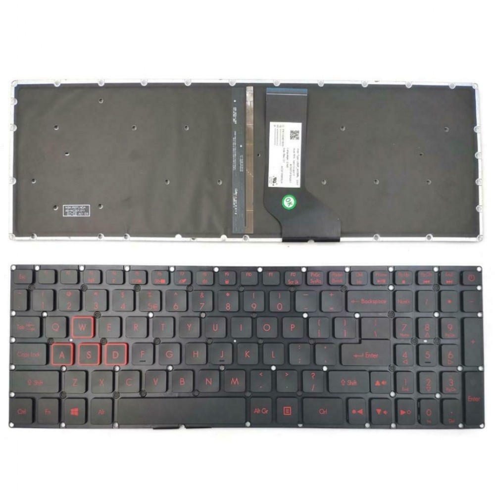 Tastatura Laptop Gaming, Acer, Nitro 5 AN515-41, AN515-42, iluminata, neagra, layout US