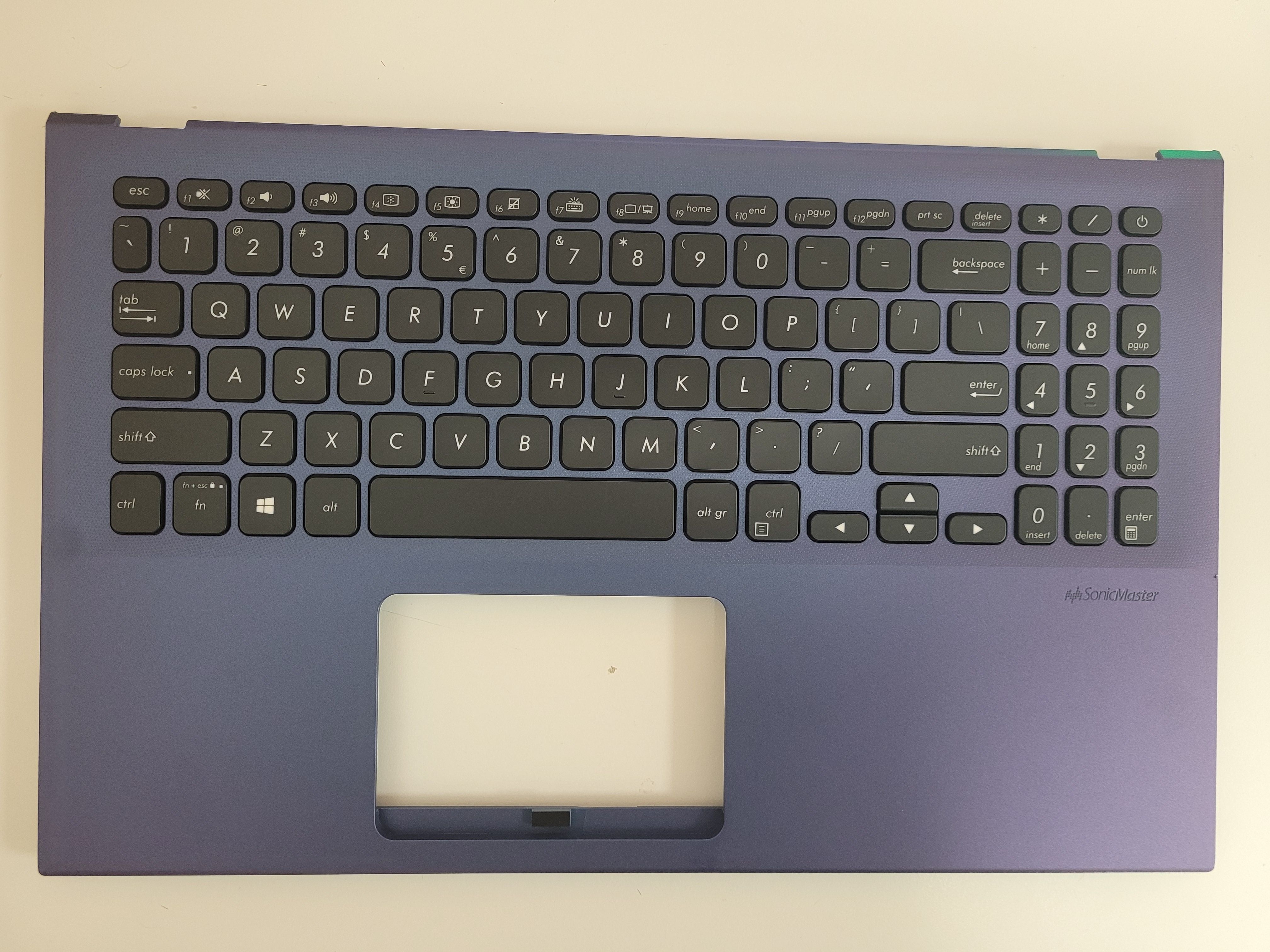 Carcasa superioara palmrest cu tastatura Laptop, Asus, VivoBook 15 R564D, R564DA, R564DK, R564F, R564FA, R564FJ, R564J, R564JA, 90NB0K96-R32UI0, 13NB0KA6P01112-1, 13N1-6TA0A31, X512UB-8B, iluminata, albastra, layout US