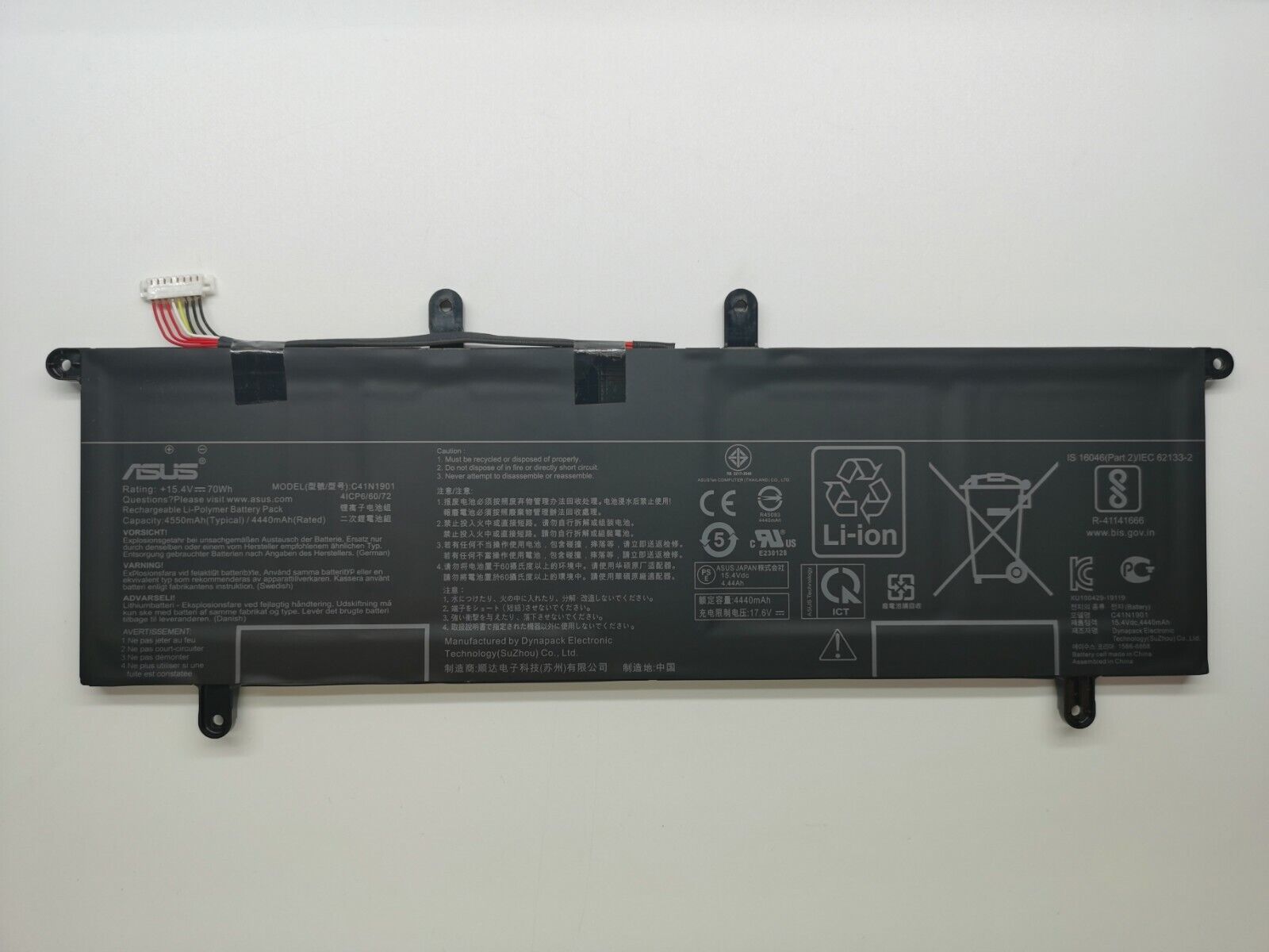 Baterie Laptop, Asus, ZenBook Duo UX481, UX481F, UX481FA, UX481FL, UX4000F, UX4000FL, 0B200-03520000, 0B200-03520100, 4CIP6/60/72, C41N1901, 15.4V 4550mAh, 70Wh