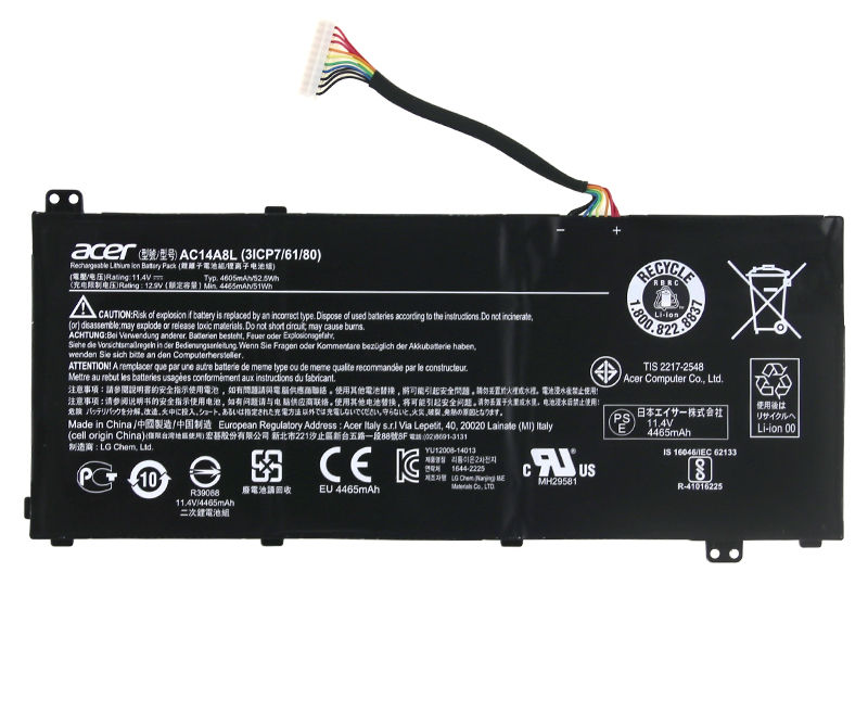 Baterie Laptop, Acer, Aspire VN7-571, VN7-571G, VN7-572, VN7-572G, VN7-572T, VN7-572TG, VN7-591G, VN7-592G, VN7-593G, VN7-791G, VN7-792, VN7-793G, 3ICP7/61/80, AC14A8L, 11.55V, 5360mAh, 61.9Wh