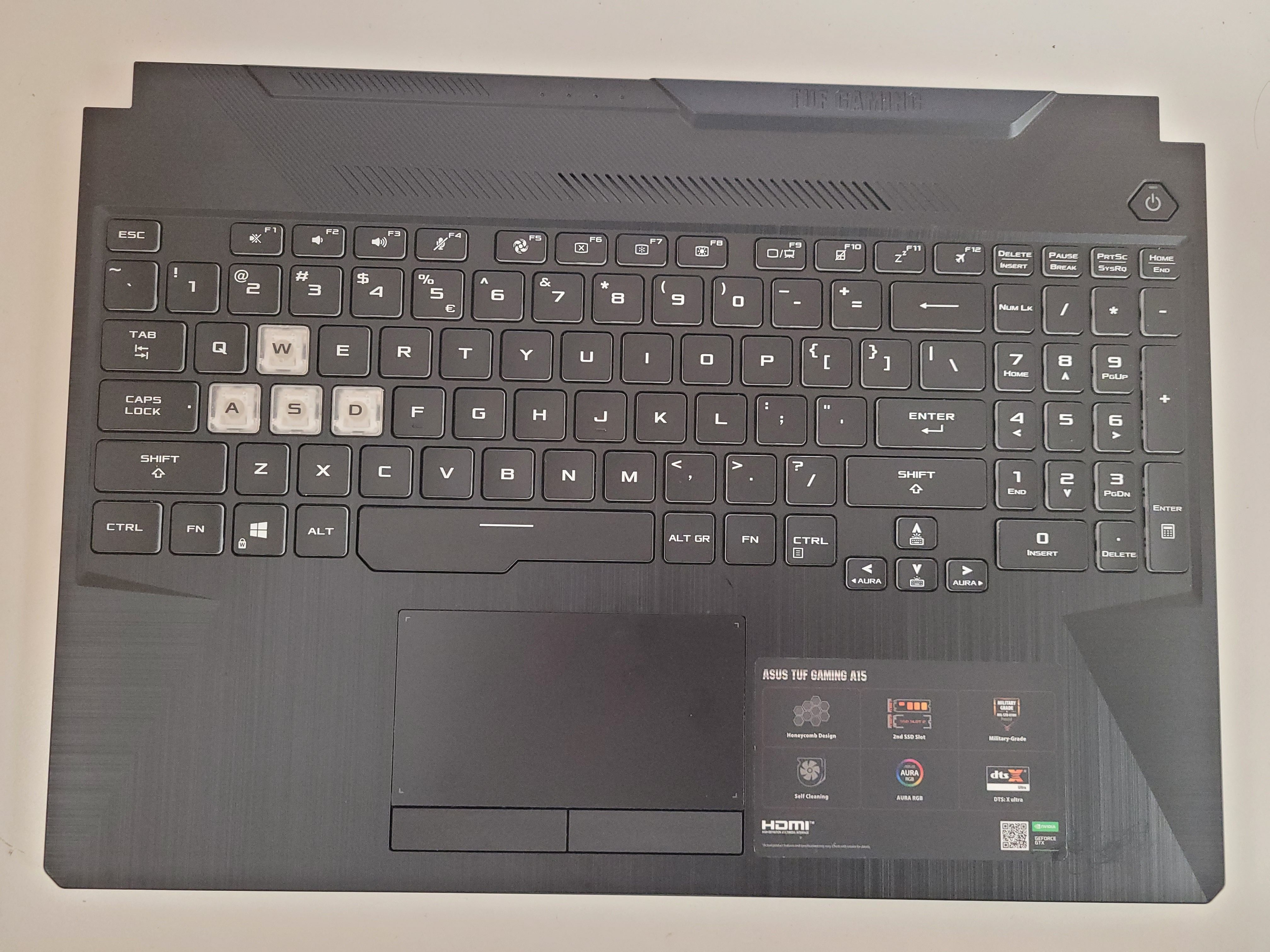 Carcasa superioara cu tastatura palmrest Laptop, Asus, Tuf Gaming FX506, FX506LI, FX506IU, 3BBKXTAJN00, FX506LU, FX506LH, rerefurbished